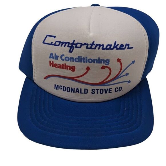McDonald Stove Co Air Conditioning Heating Snapback Hat Trucker Cap Vintage 80s - Picture 1 of 4